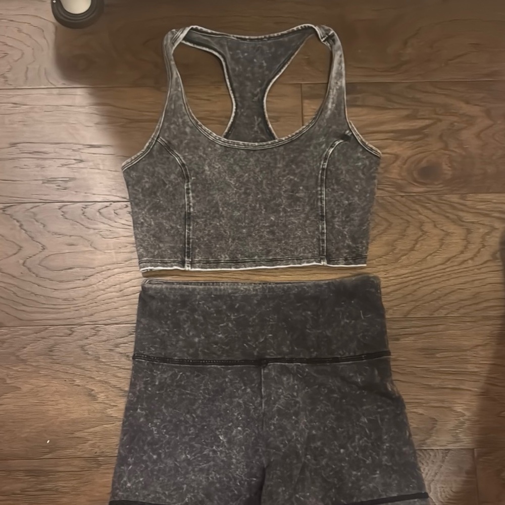 Forever 21 Charcoal Acid Wash Active Set